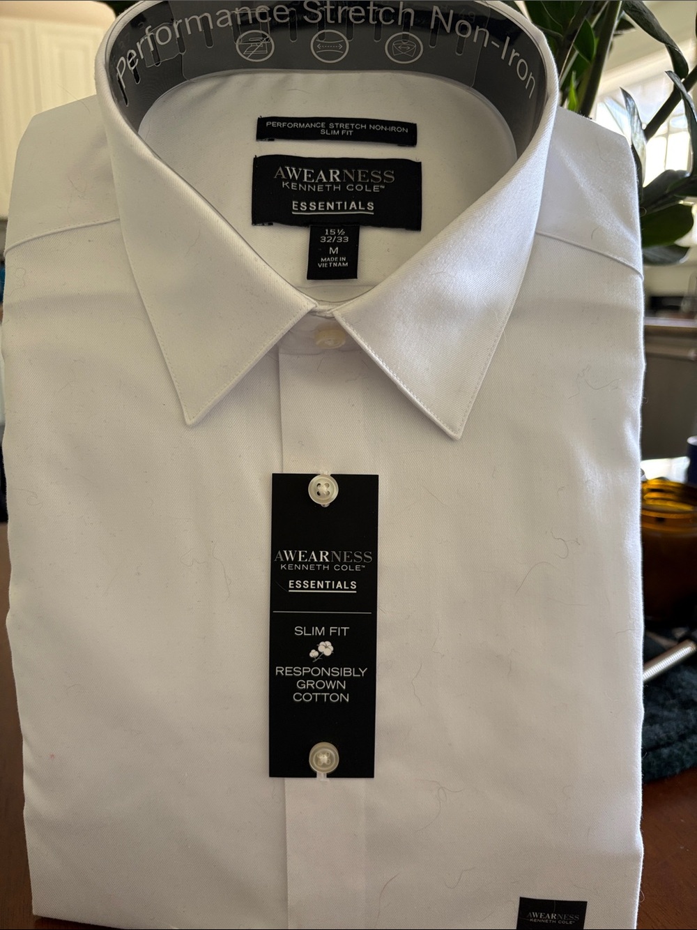 Kenneth Cole White Slim Fit Dress Shirt - Awearness Essentials